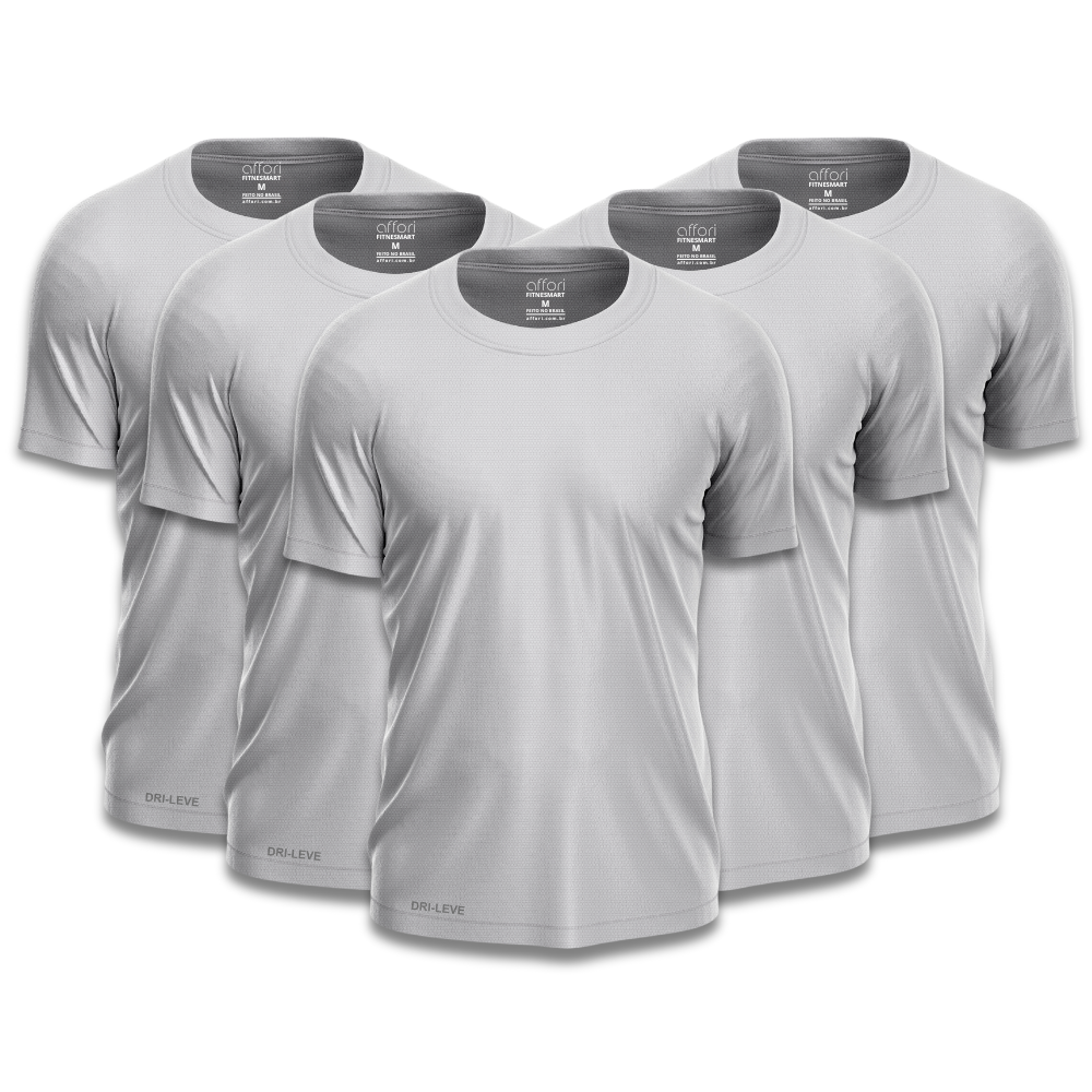 Kit 5 Camisetas Tecnológicas Masculinas FitneSmart - Mês do Cliente