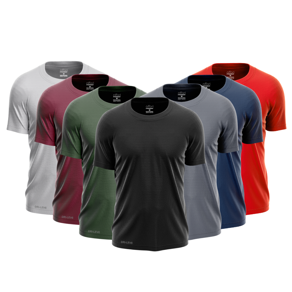 Kit 7 Camisetas Tecnológicas Fitnesmart - Anti Suor