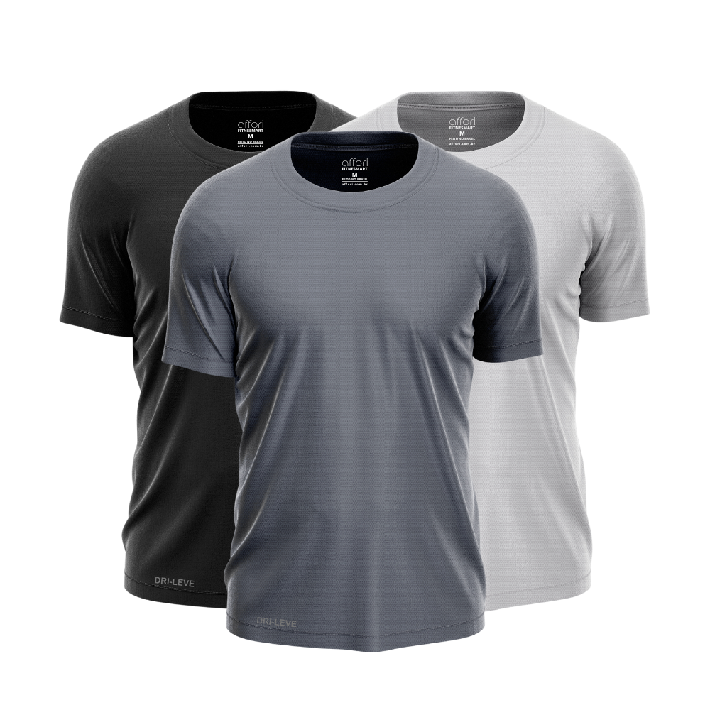 Kit 3 Camisetas Tecnológicas Antisuor - FitneSmart
