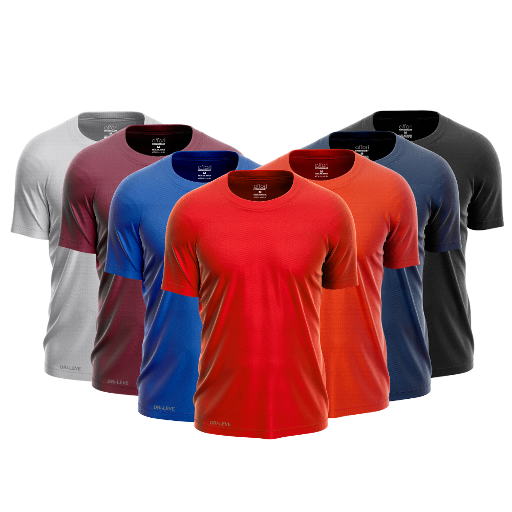 Kit 7 Camisetas Tecnológicas Fitnesmart - Anti Suor