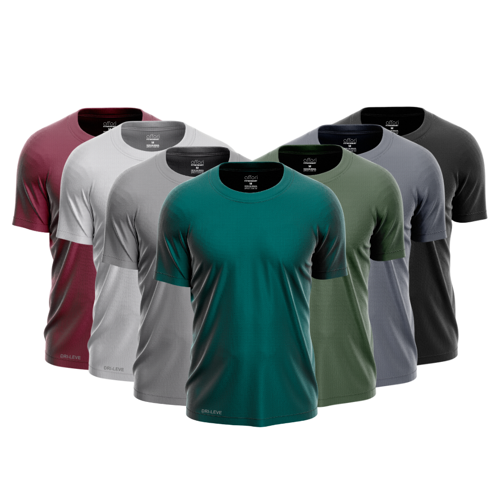 Kit 7 Camisetas Tecnológicas Fitnesmart - Anti Suor