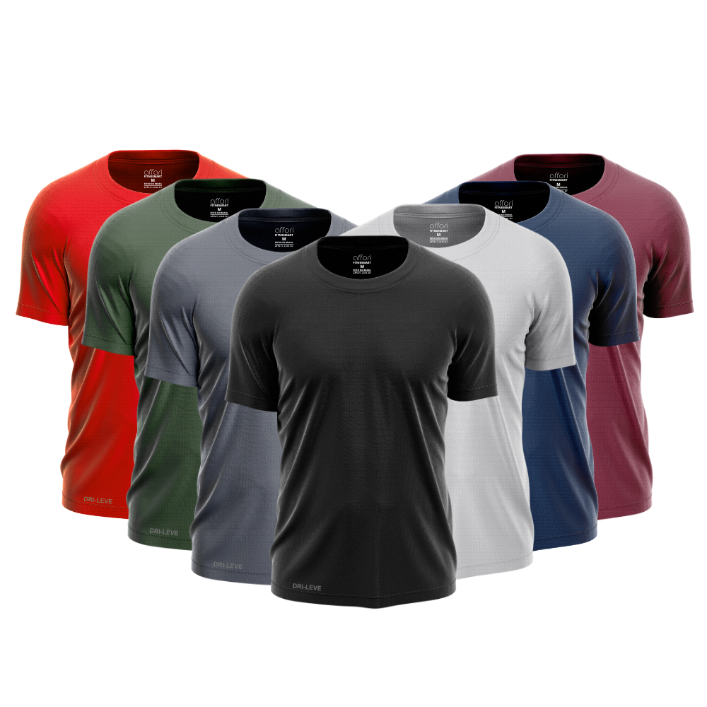 Kit 7 Camisetas Tecnológicas Fitnesmart - Anti Suor