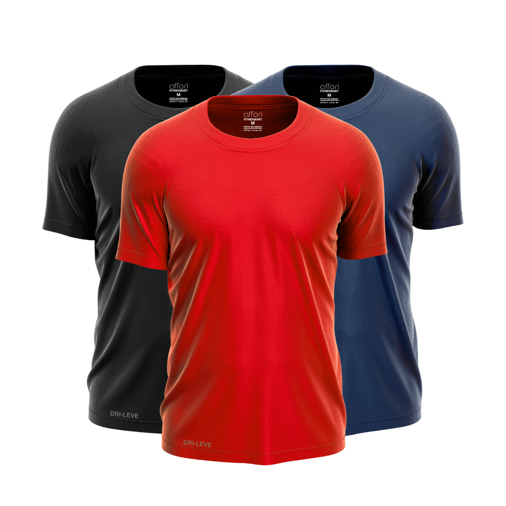Kit 3 Camisetas Dry Fit Masculinas para Treino – Anti Suor