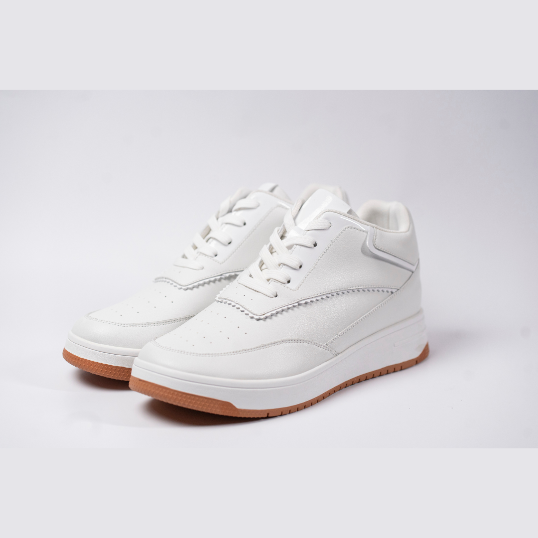 Tênis Casual Altro Boost - Aumenta Altura 10cm - Couro - Branco