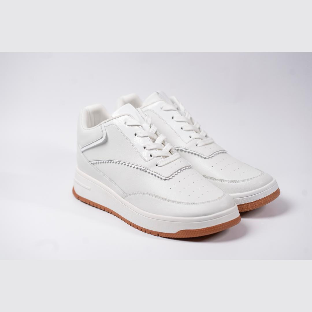 Tênis Casual Altro Boost - Aumenta Altura 10cm - Couro - Branco
