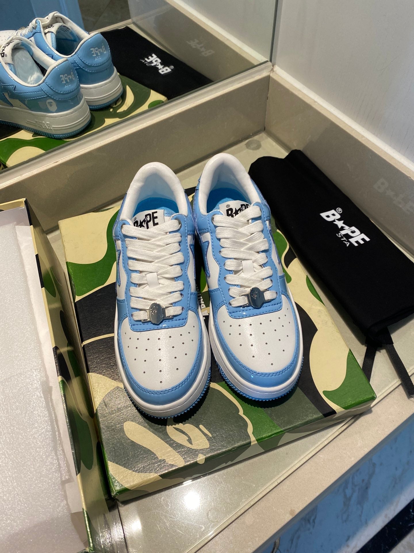 BAPE STA 'LEATHER BLUE WHITE'