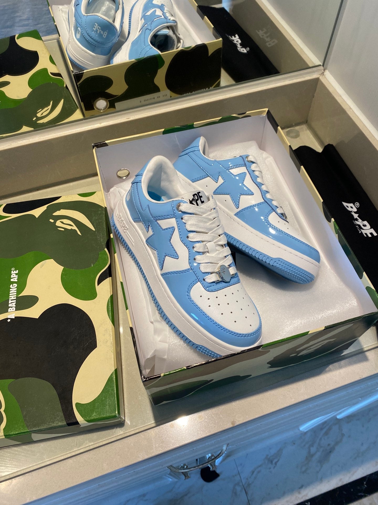 BAPE STA 'LEATHER BLUE WHITE'