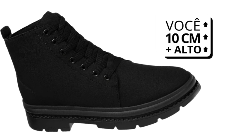 Bota Shadow - Aumenta Altura 10cm - 'Black'