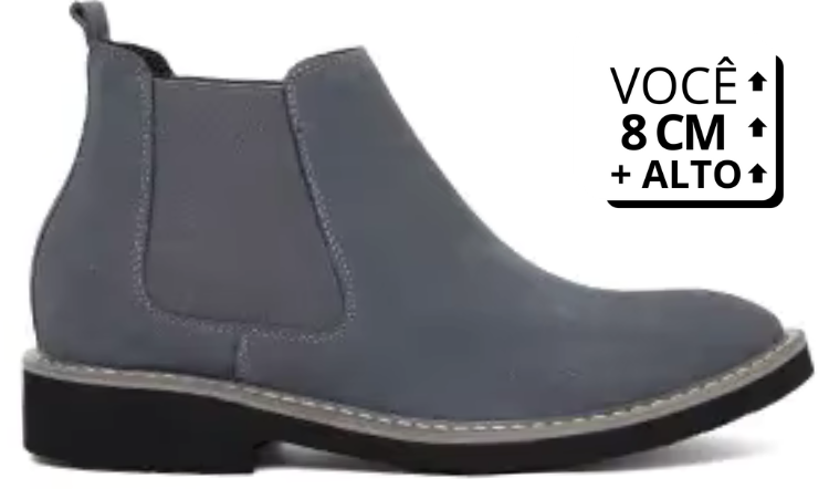 Bota Elevatto - Aumenta Altura 8cm - 'Grey'