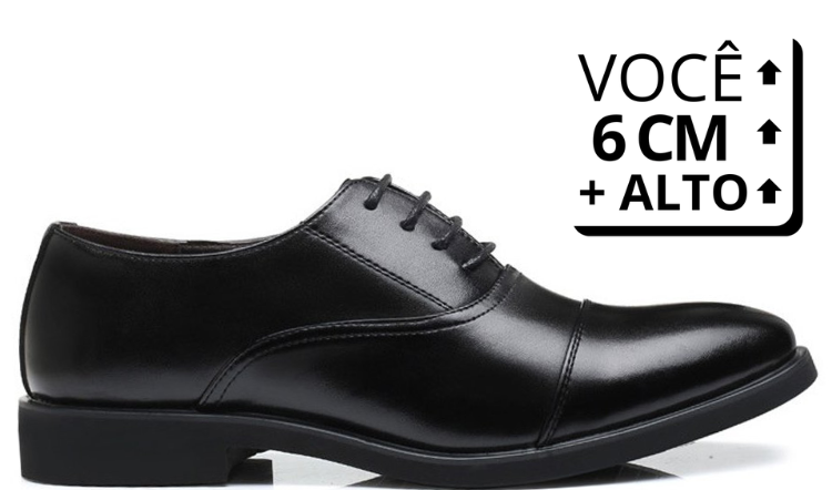 Sapato Social Luxalt - Aumenta Altura 6cm 'Black'