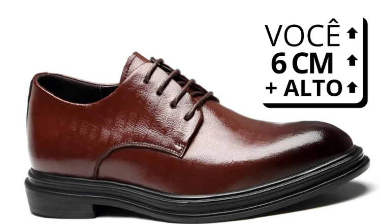 Sapato Social Luxalt - Aumenta Altura 6cm 'Brown'