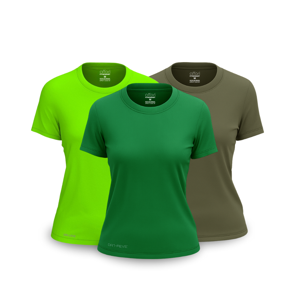 Kit 3 Camisetas Dry Fit Femininas para Academia – Anti Suor