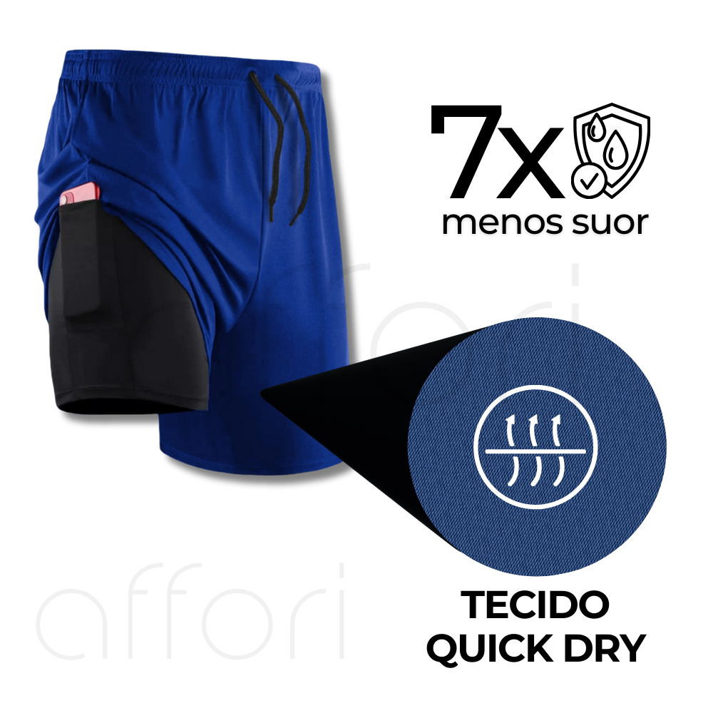 Kit 3 Shorts Compressão 2 em 1 - Affori Tight