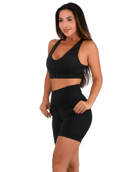 Kit 3 Conjunto Feminino Academia Top e Shorts Fitness Premium