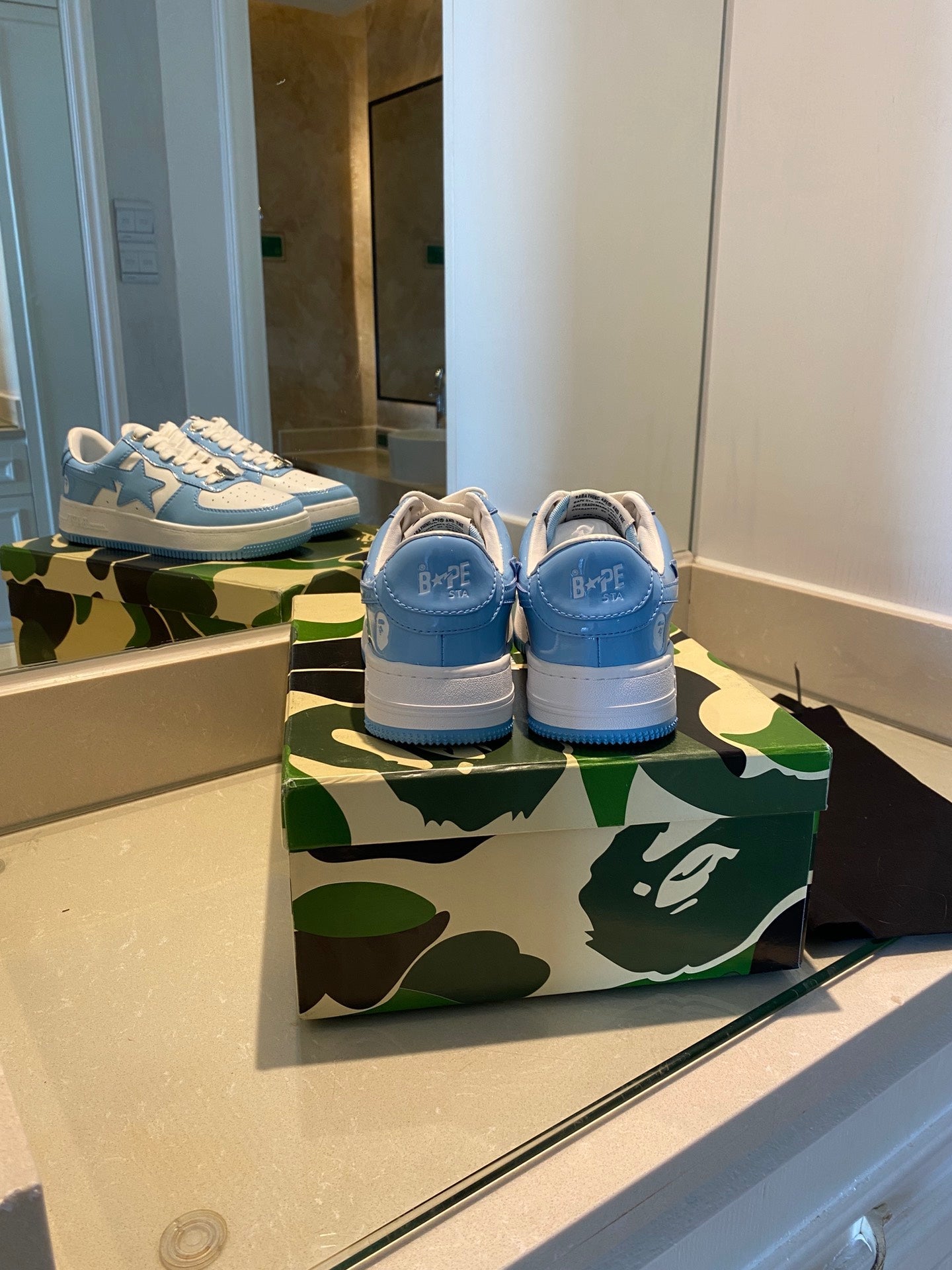 BAPE STA 'LEATHER BLUE WHITE'