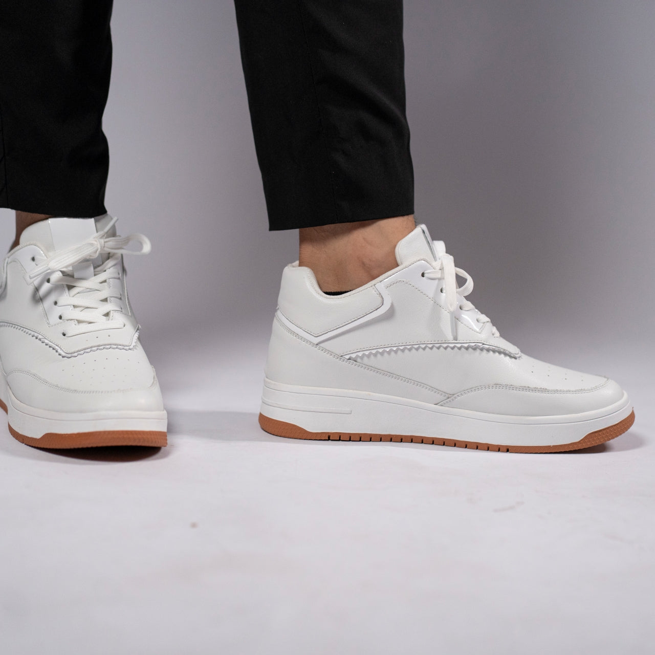 Tênis Casual Altro Boost - Aumenta Altura 10cm - Couro - Branco