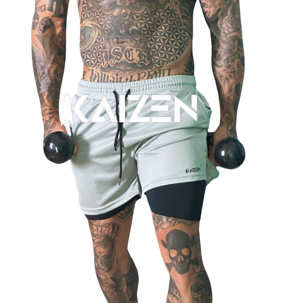 Shorts masculino academia 2 em 1 kaizen