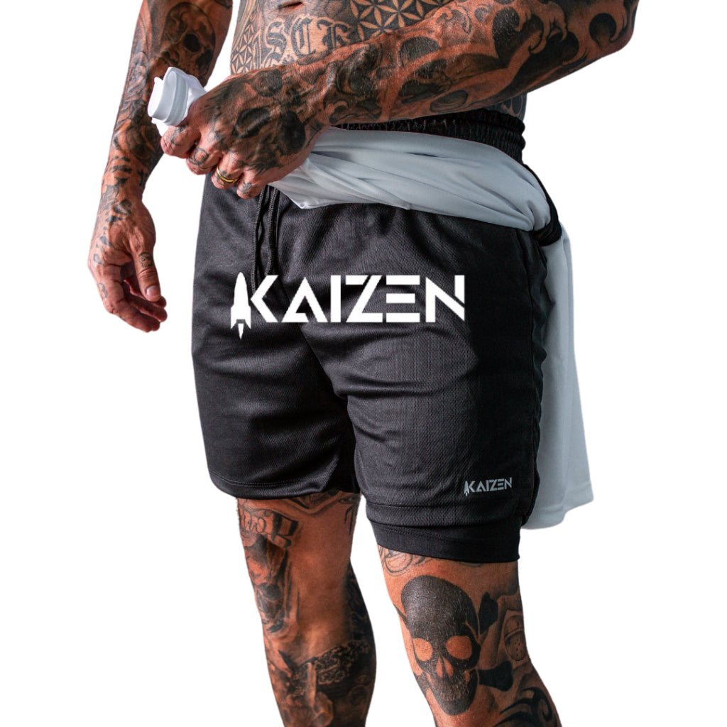 Shorts masculino academia 2 em 1 kaizen