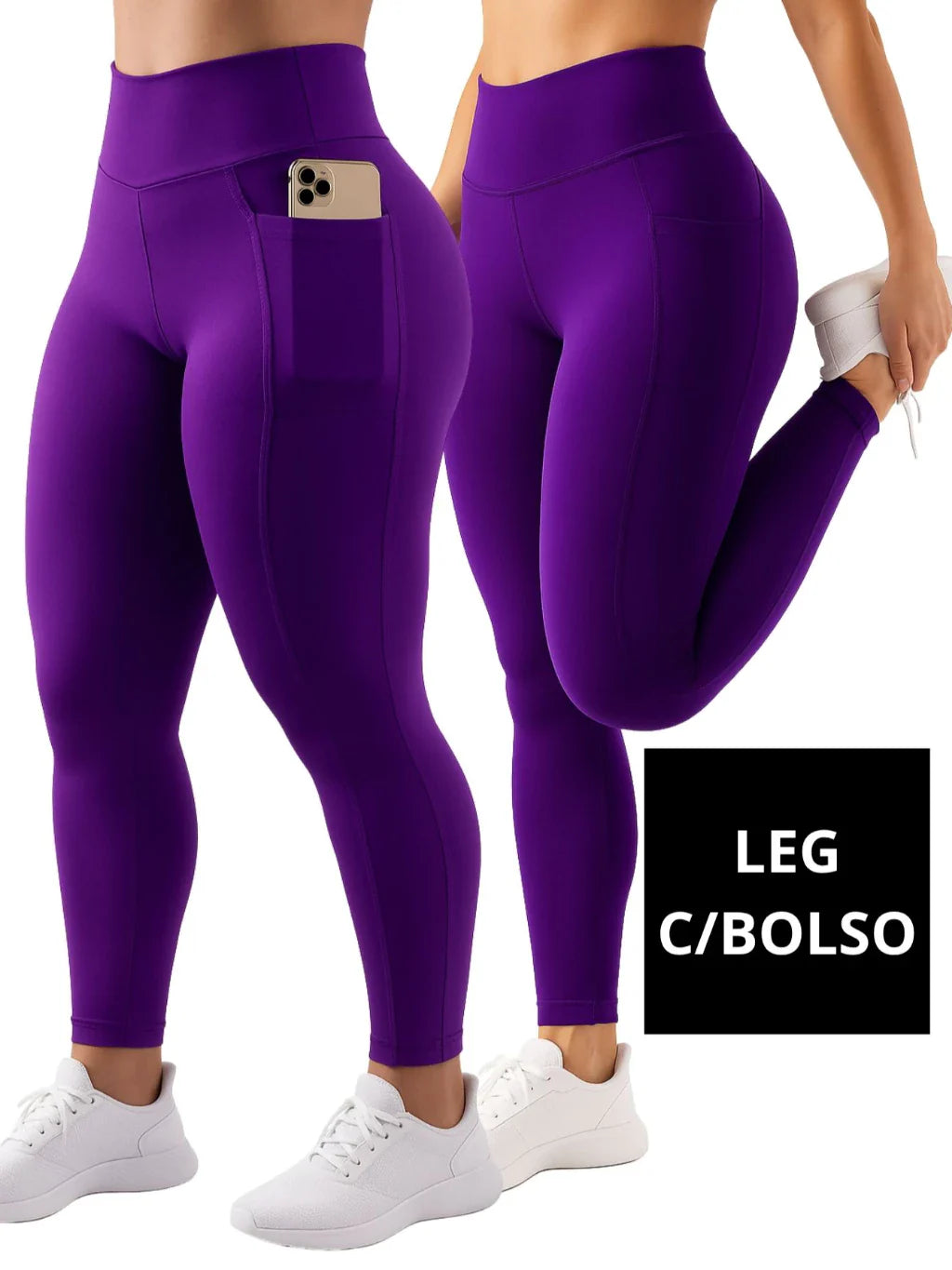 Calça Legging Feminina com Bolso Lateral + FRETE GRÁTIS.