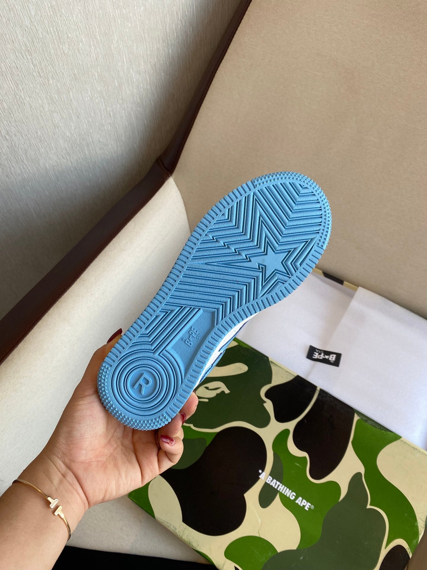 BAPE STA 'LEATHER BLUE WHITE'