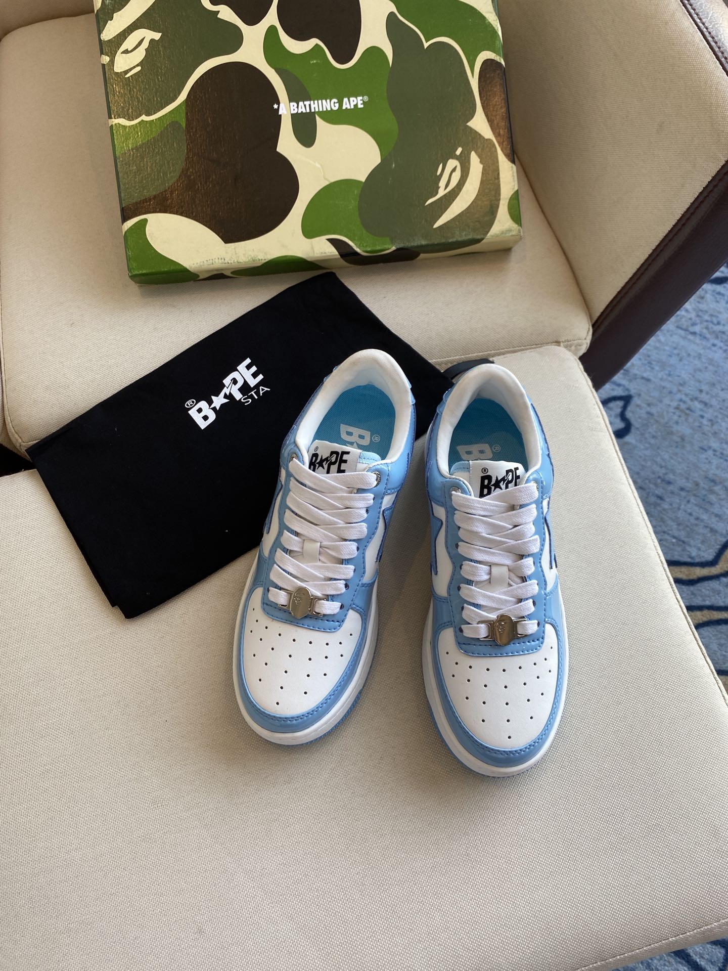 BAPE STA 'LEATHER BLUE WHITE'
