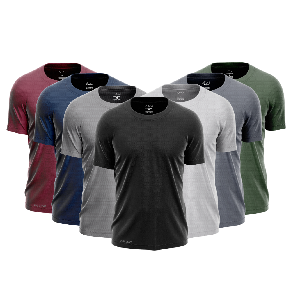 Kit 7 Camisetas Tecnológicas Fitnesmart - Anti Suor
