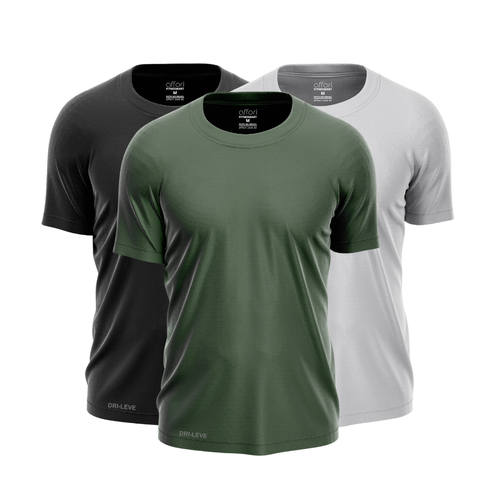 Kit 3 Camisetas Dry Fit Masculinas para Treino – Anti Suor