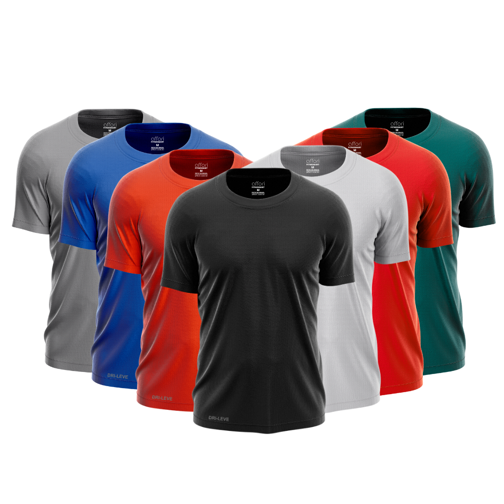 Kit 7 Camisetas Tecnológicas Fitnesmart - Anti Suor