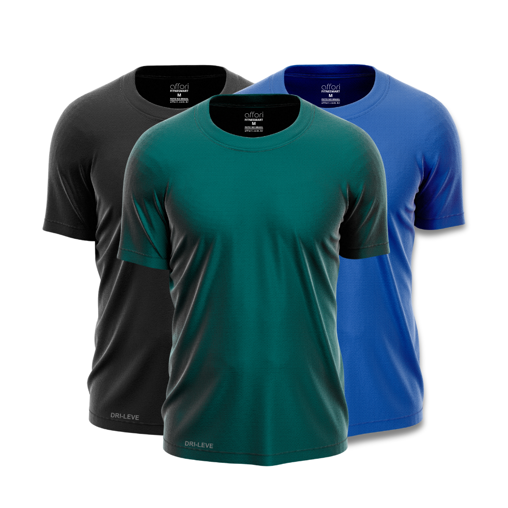 Kit 3 Camisetas Dry Fit Masculinas para Treino – Anti Suor