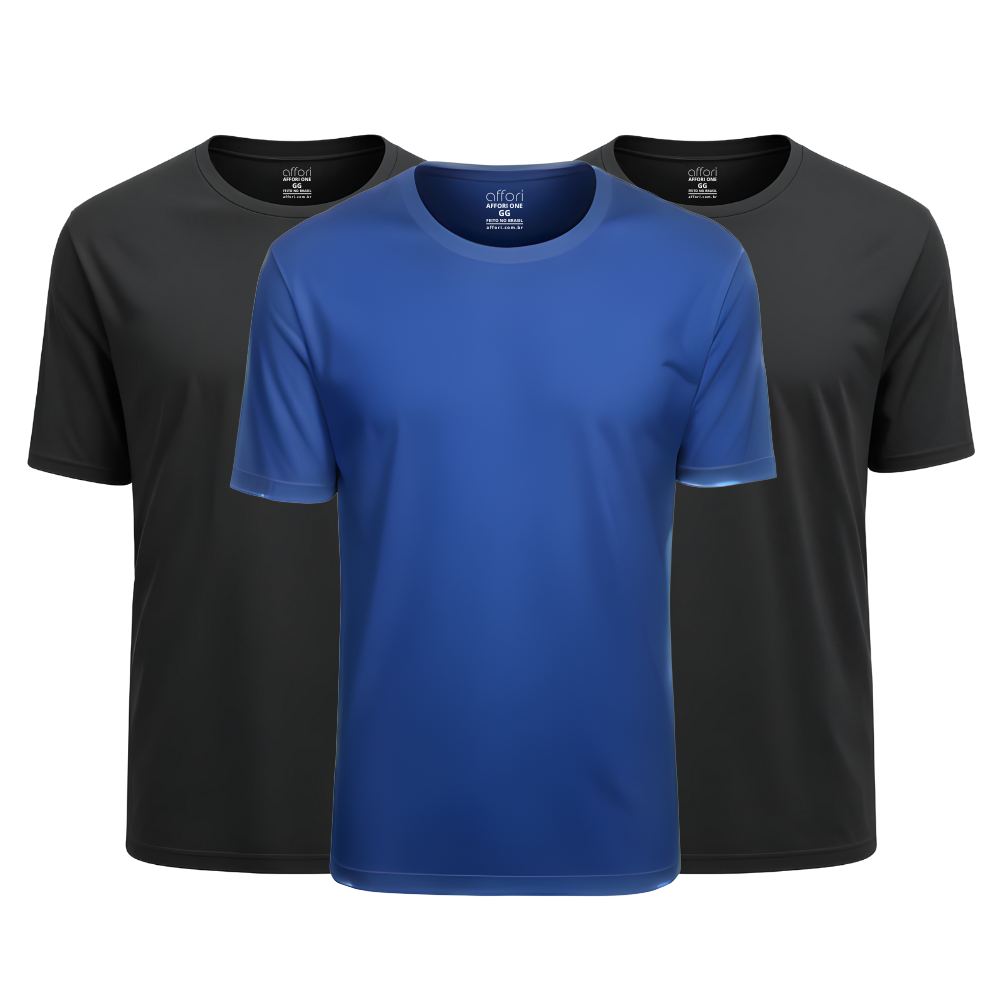 Kit 3 Camisetas Tecnológicas Affori One Ice Touch - Promoção de Inverno