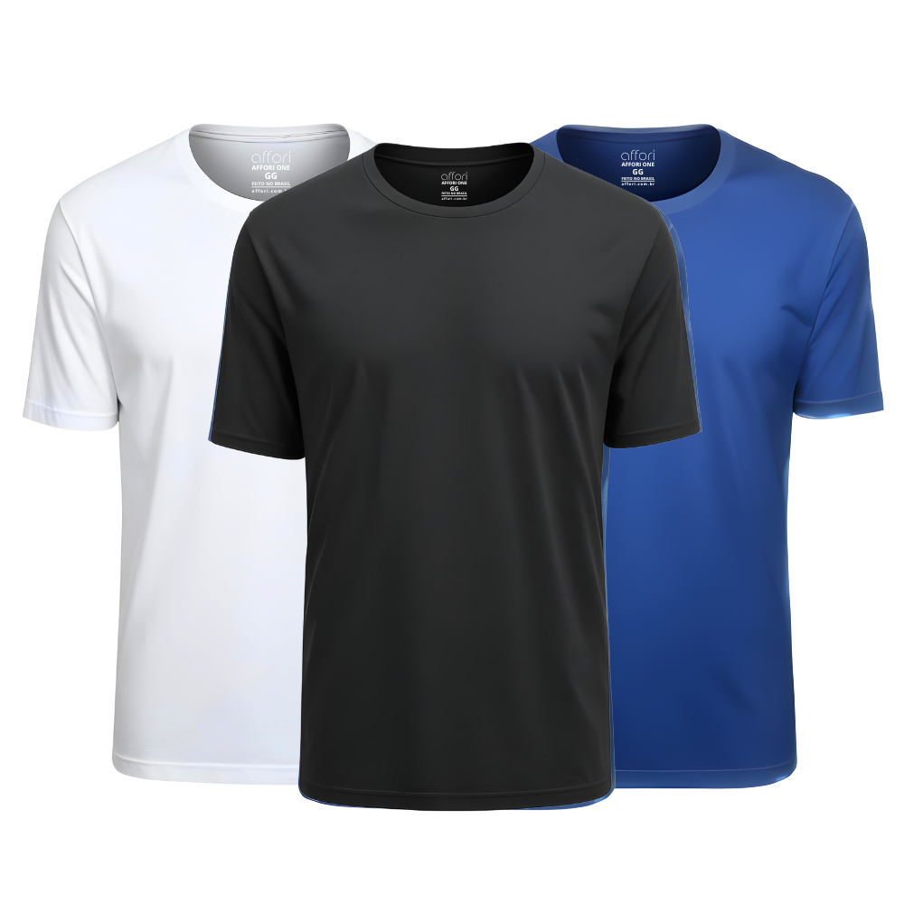 Kit 3 Camisetas Tecnológicas Affori One Ice Touch - Promoção de Inverno