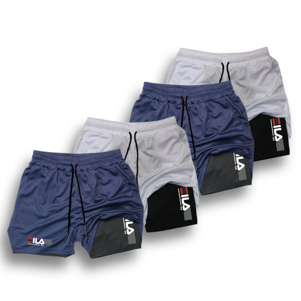 KIT 4 SHORTS DE COMPRESSÃO 2 EM 1 PROFIT  [PAGUE 02 LEVE 04]