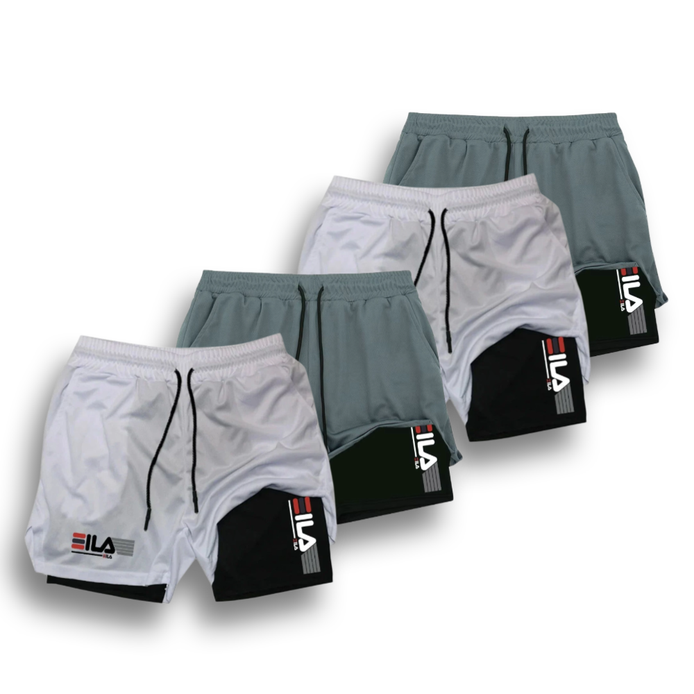 KIT 4 SHORTS DE COMPRESSÃO 2 EM 1 PROFIT  [PAGUE 02 LEVE 04]