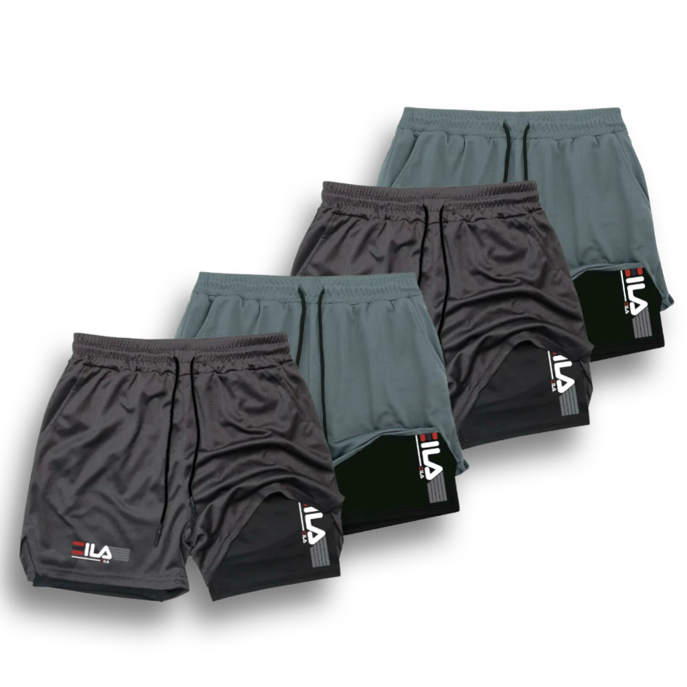 KIT 4 SHORTS DE COMPRESSÃO 2 EM 1 PROFIT  [PAGUE 02 LEVE 04]