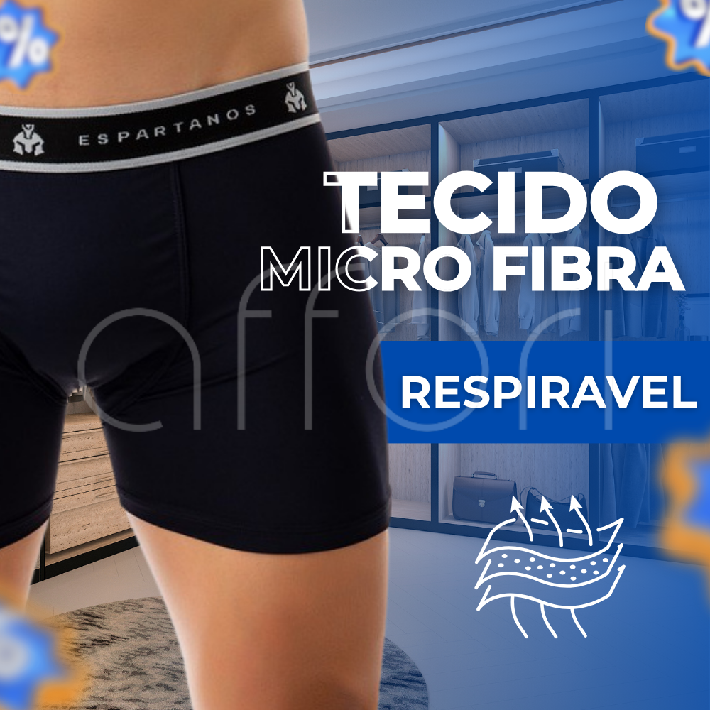 Kit 6 Cuecas Tecnológicas Espartan™ - Boxer Micro Fibra