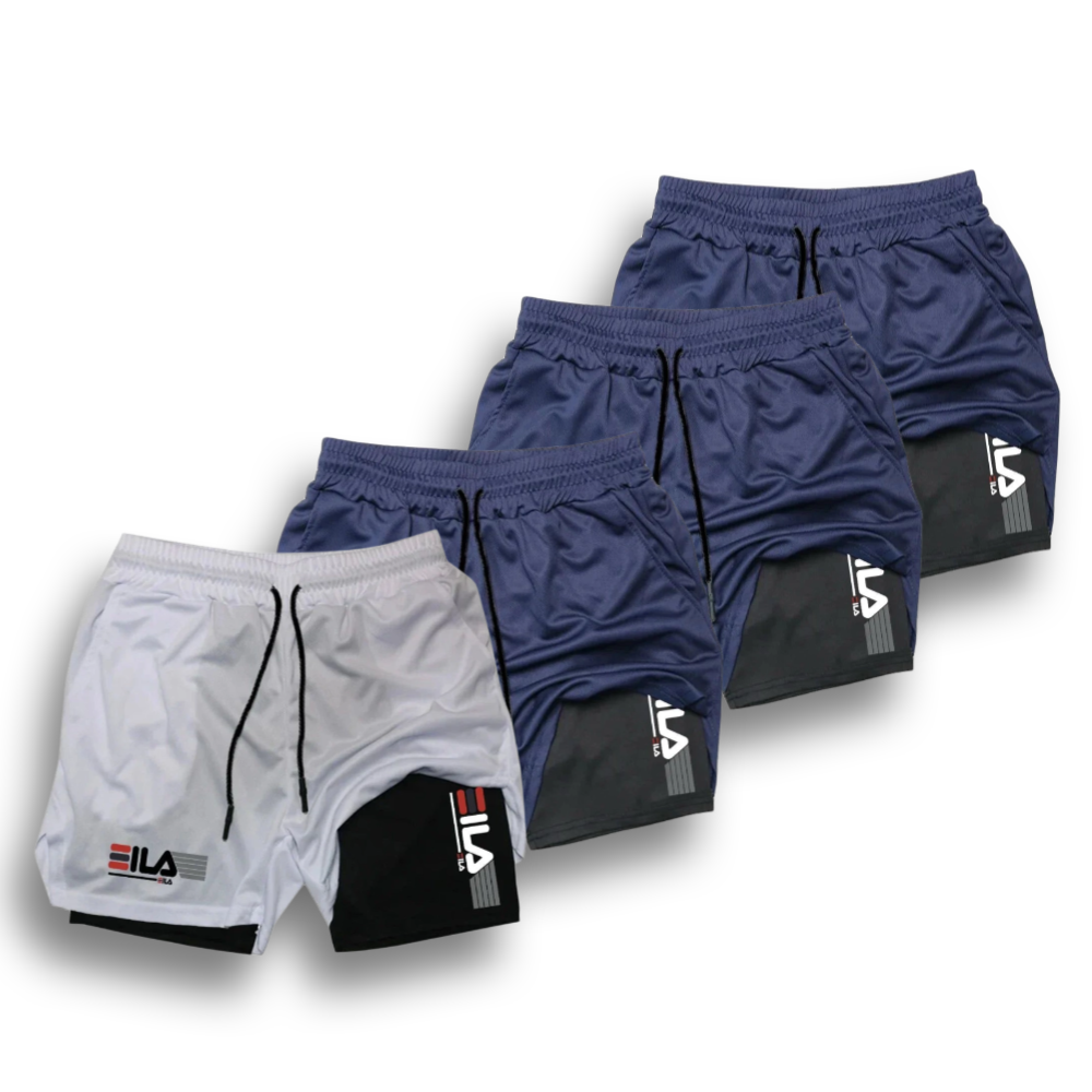 KIT 4 SHORTS DE COMPRESSÃO 2 EM 1 PROFIT  [PAGUE 02 LEVE 04]