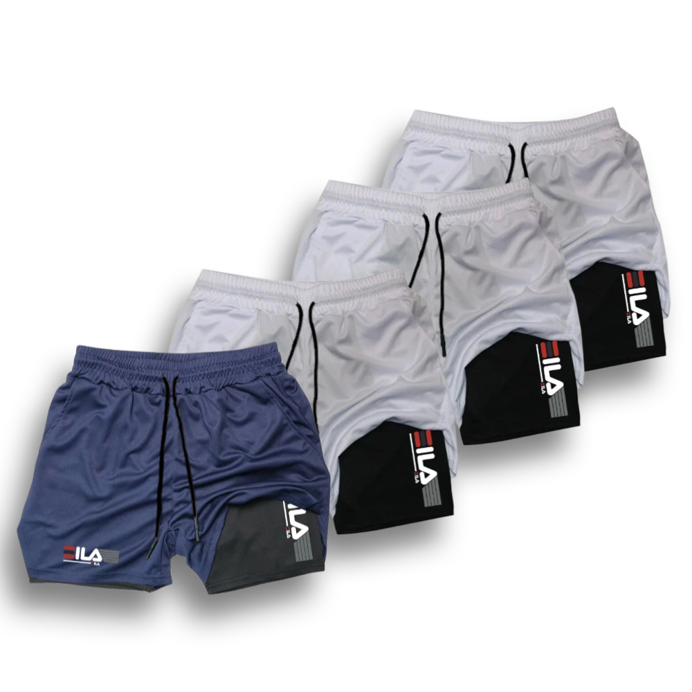 KIT 4 SHORTS DE COMPRESSÃO 2 EM 1 PROFIT  [PAGUE 02 LEVE 04]