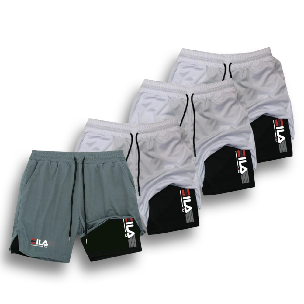 KIT 4 SHORTS DE COMPRESSÃO 2 EM 1 PROFIT  [PAGUE 02 LEVE 04]