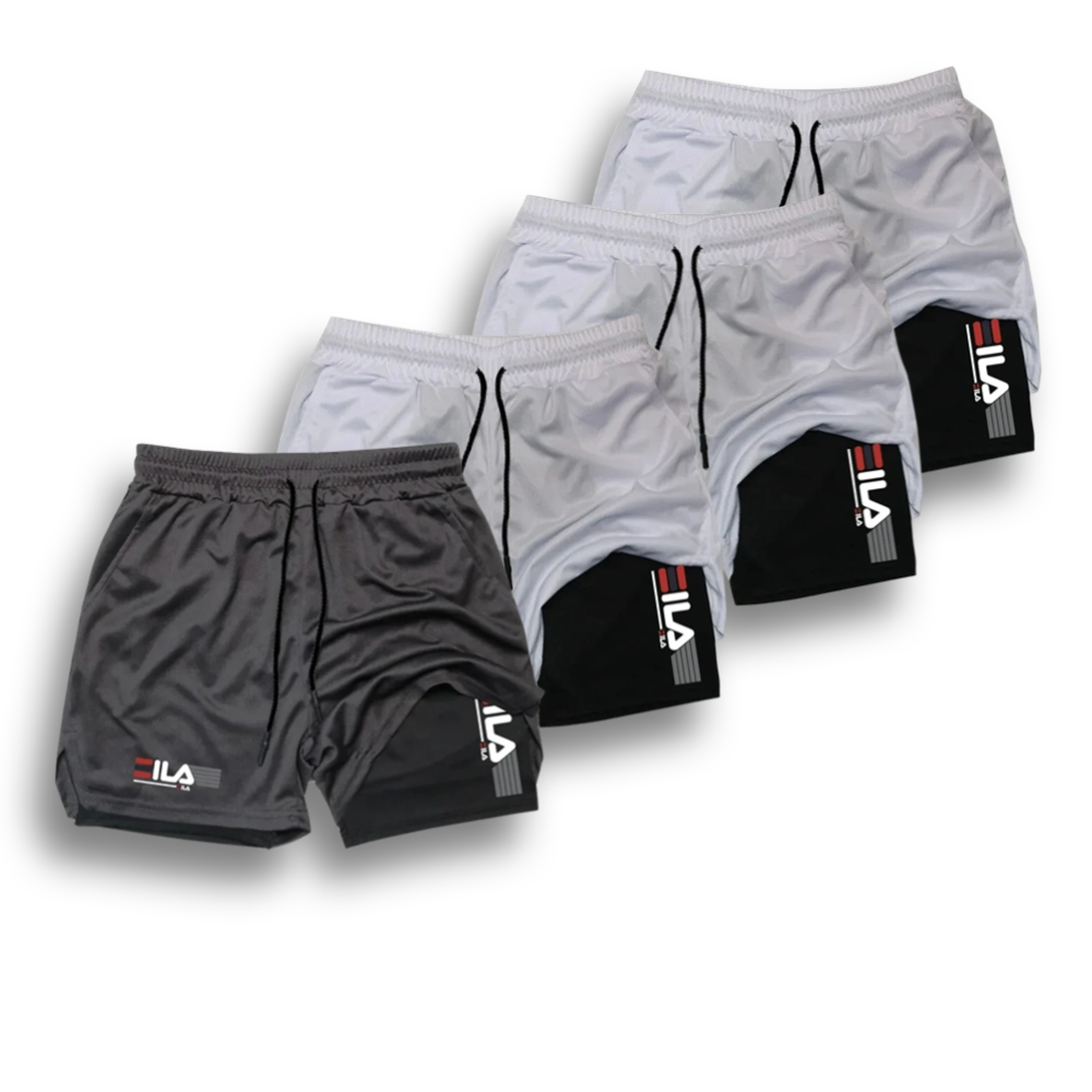 KIT 4 SHORTS DE COMPRESSÃO 2 EM 1 PROFIT  [PAGUE 02 LEVE 04]