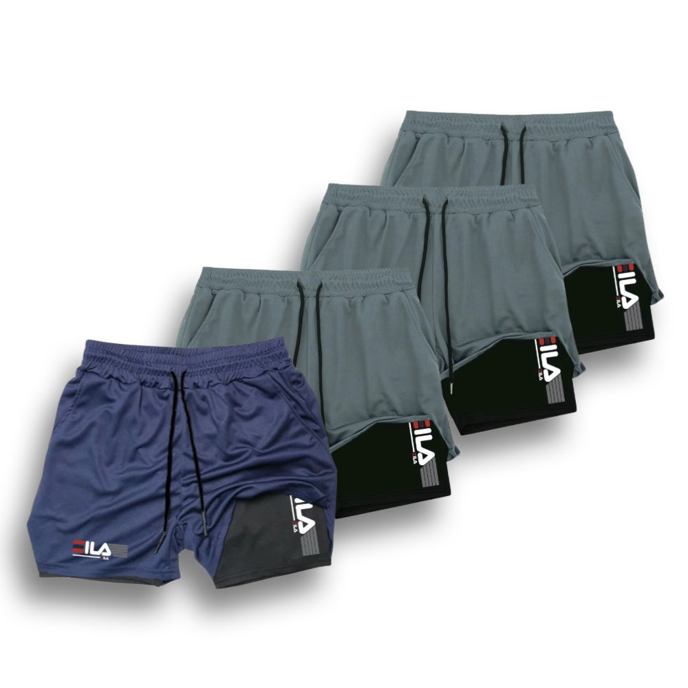 KIT 4 SHORTS DE COMPRESSÃO 2 EM 1 PROFIT  [PAGUE 02 LEVE 04]