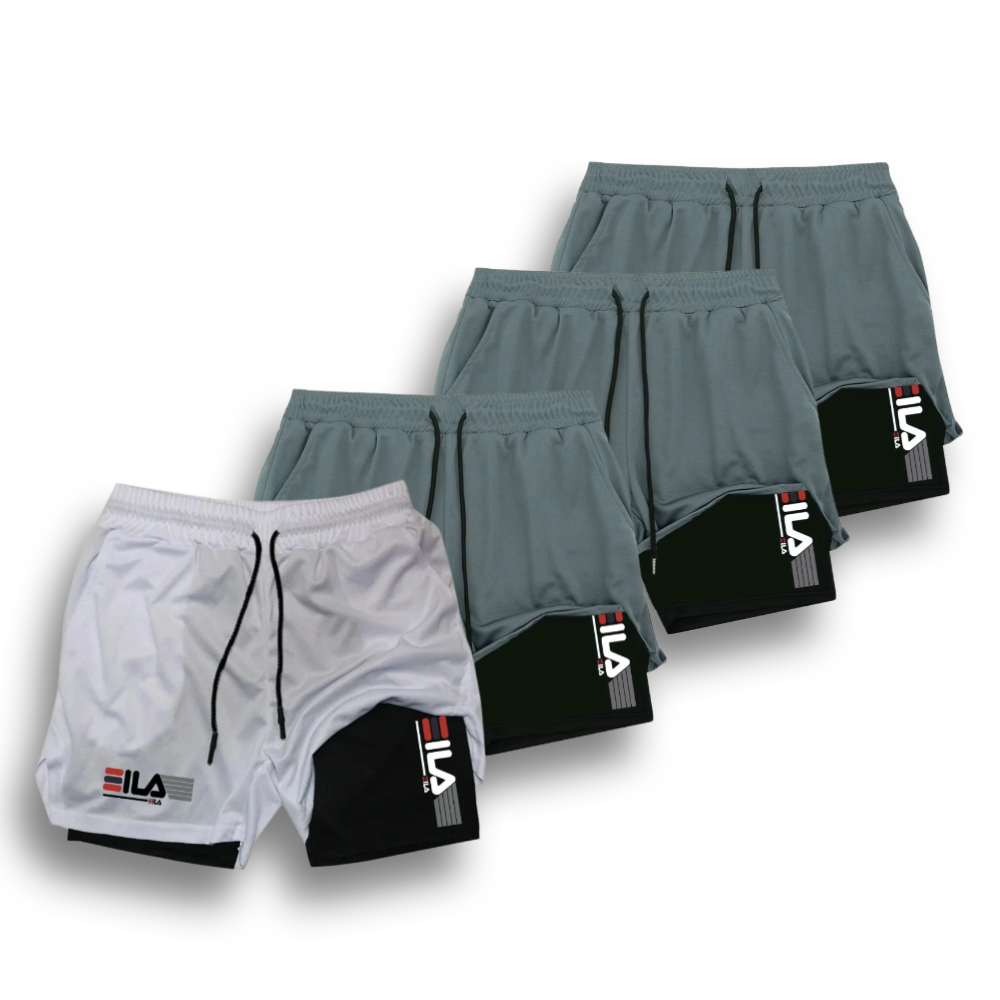 KIT 4 SHORTS DE COMPRESSÃO 2 EM 1 PROFIT  [PAGUE 02 LEVE 04]