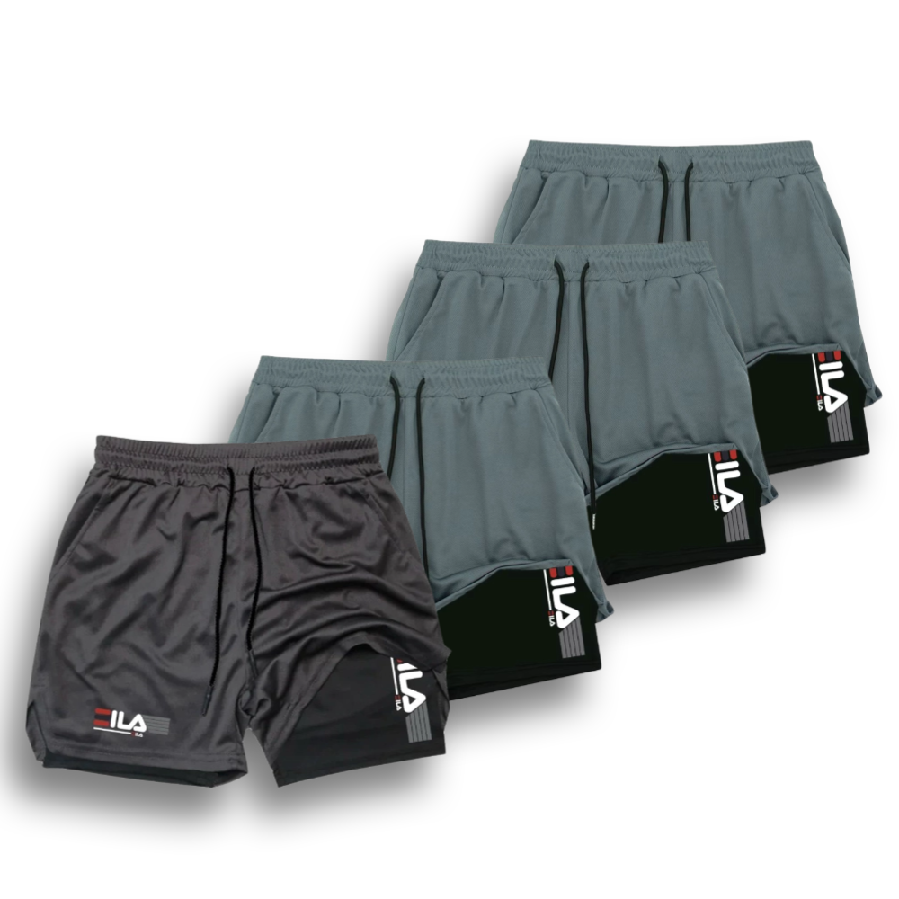 KIT 4 SHORTS DE COMPRESSÃO 2 EM 1 PROFIT  [PAGUE 02 LEVE 04]