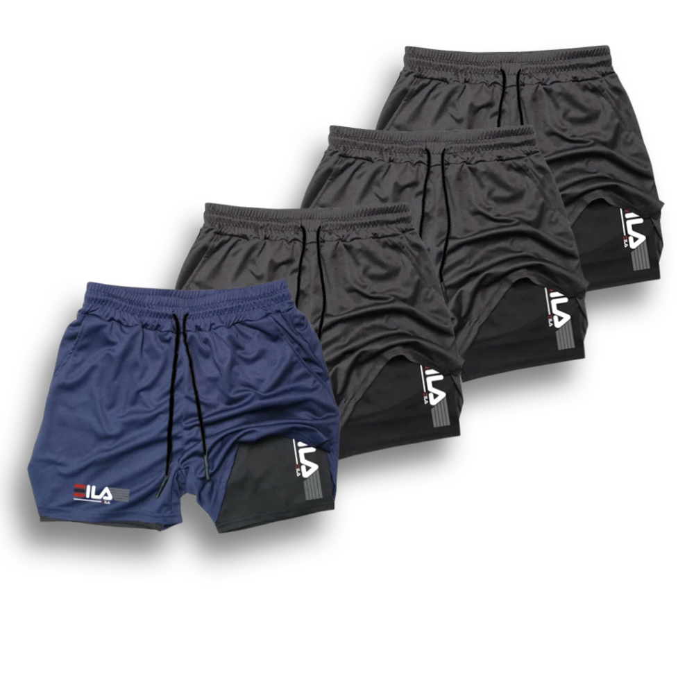 KIT 4 SHORTS DE COMPRESSÃO 2 EM 1 PROFIT  [PAGUE 02 LEVE 04]