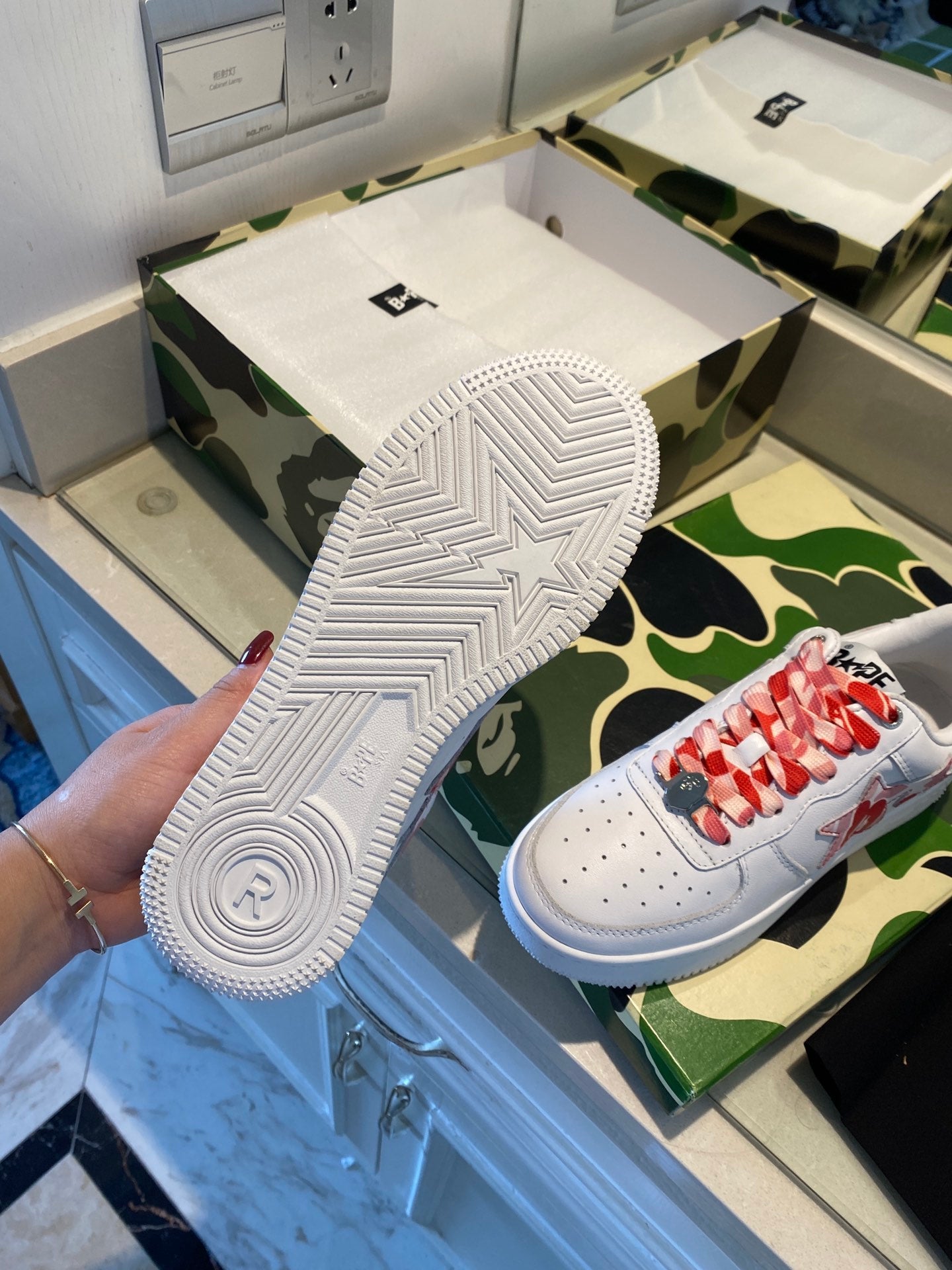 BAPE 'LOW ABC CAMO WHITE PINK'