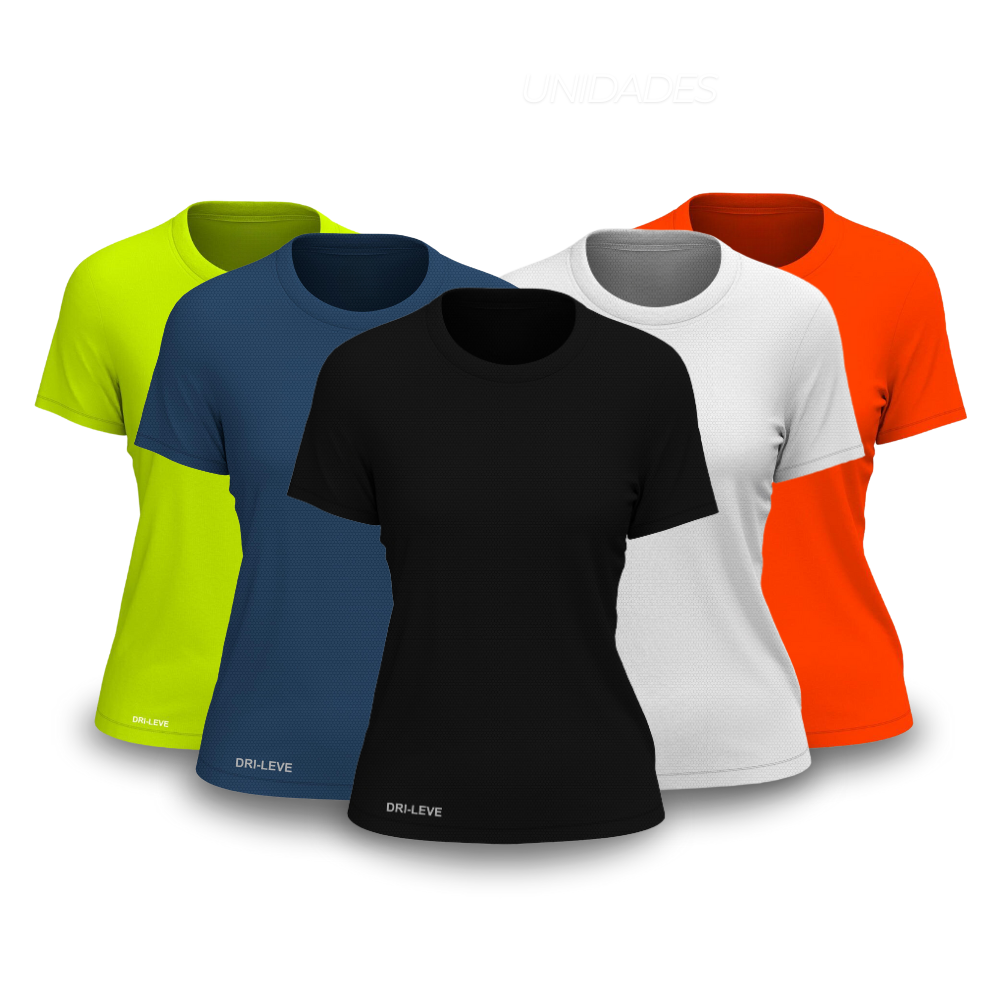 Kit 5 Camisetas Femininas Fitnesmart - Promoção de Inverno