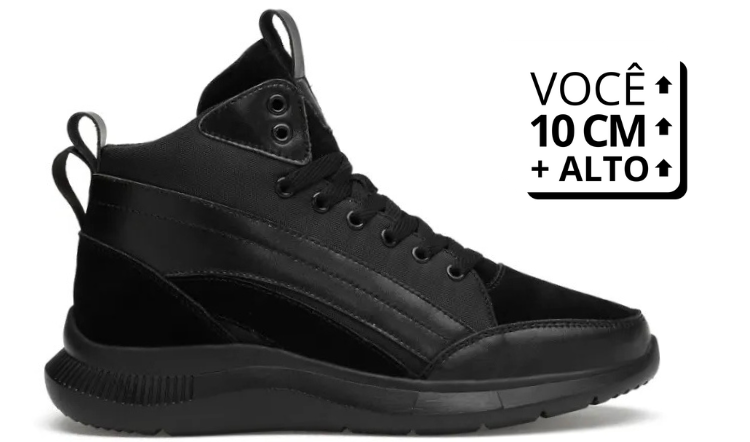 Tênis Casual Shadowlift - Aumenta Altura 10cm - "Black"