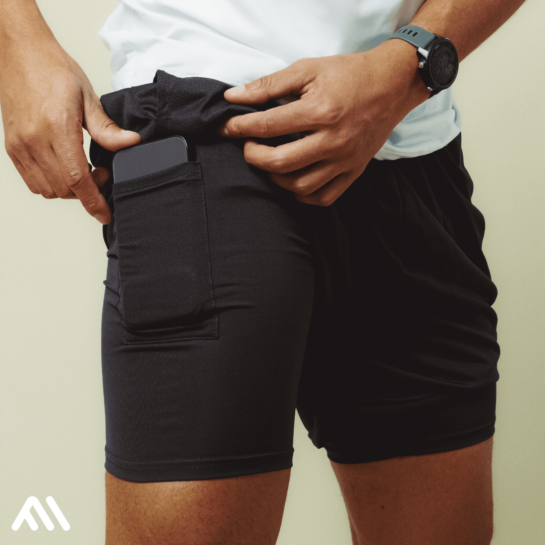 Shorts Comfort-Fit de Compressão - COMPRE 1 LEVE 2 •