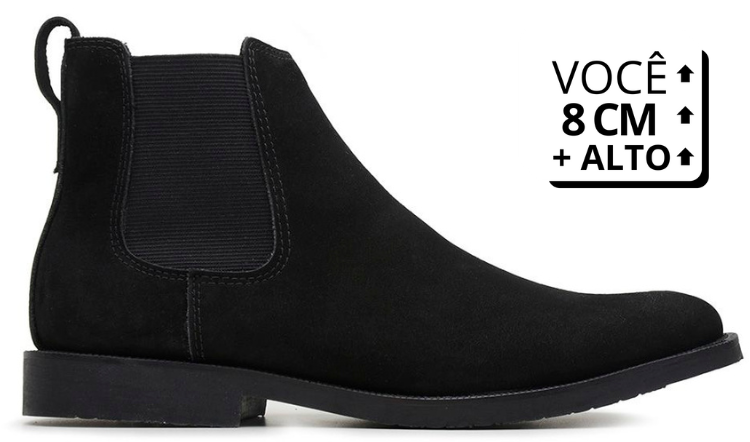 Bota Elevatto - Aumenta Altura 8cm - 'Black'