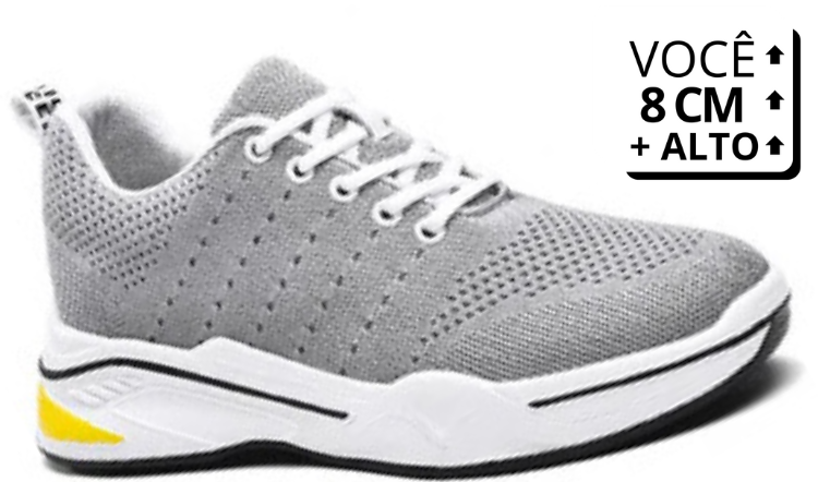 Tênis Esportivo SkyRun - Aumenta Altura 8cm 'Grey'