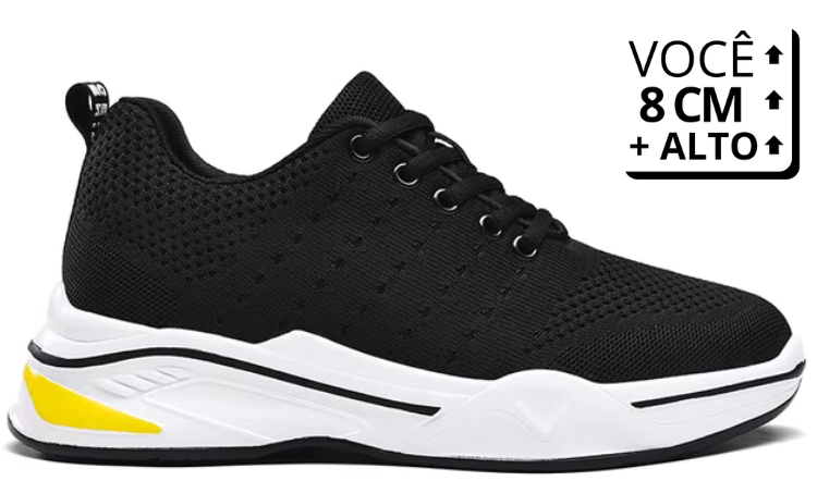Tênis Esportivo SkyRun - Aumenta Altura 8cm 'Black'